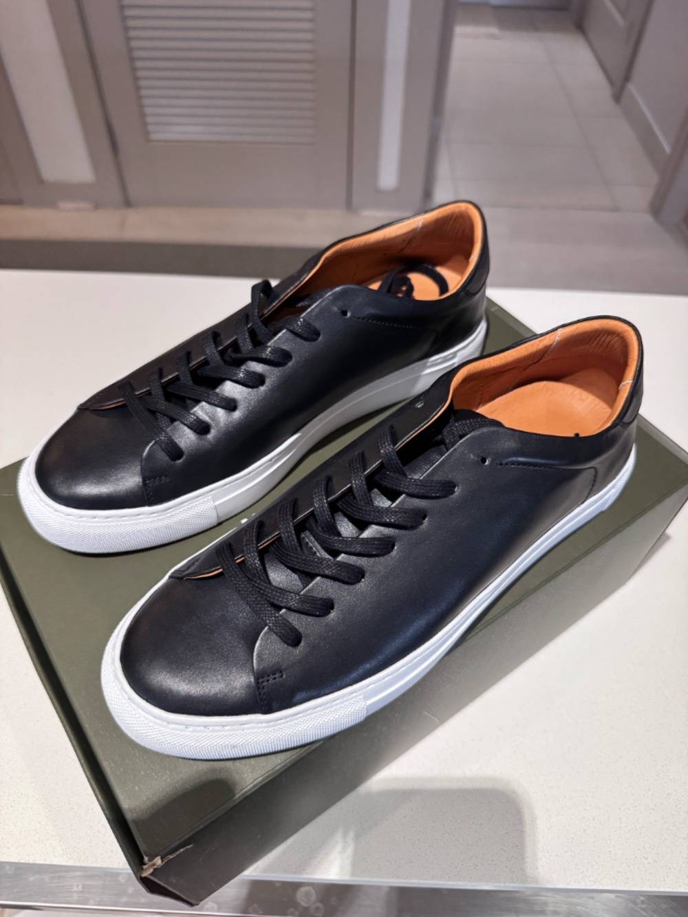 Beckett Simonon Men's Reid Sneakers Size 9.5 Black Leather